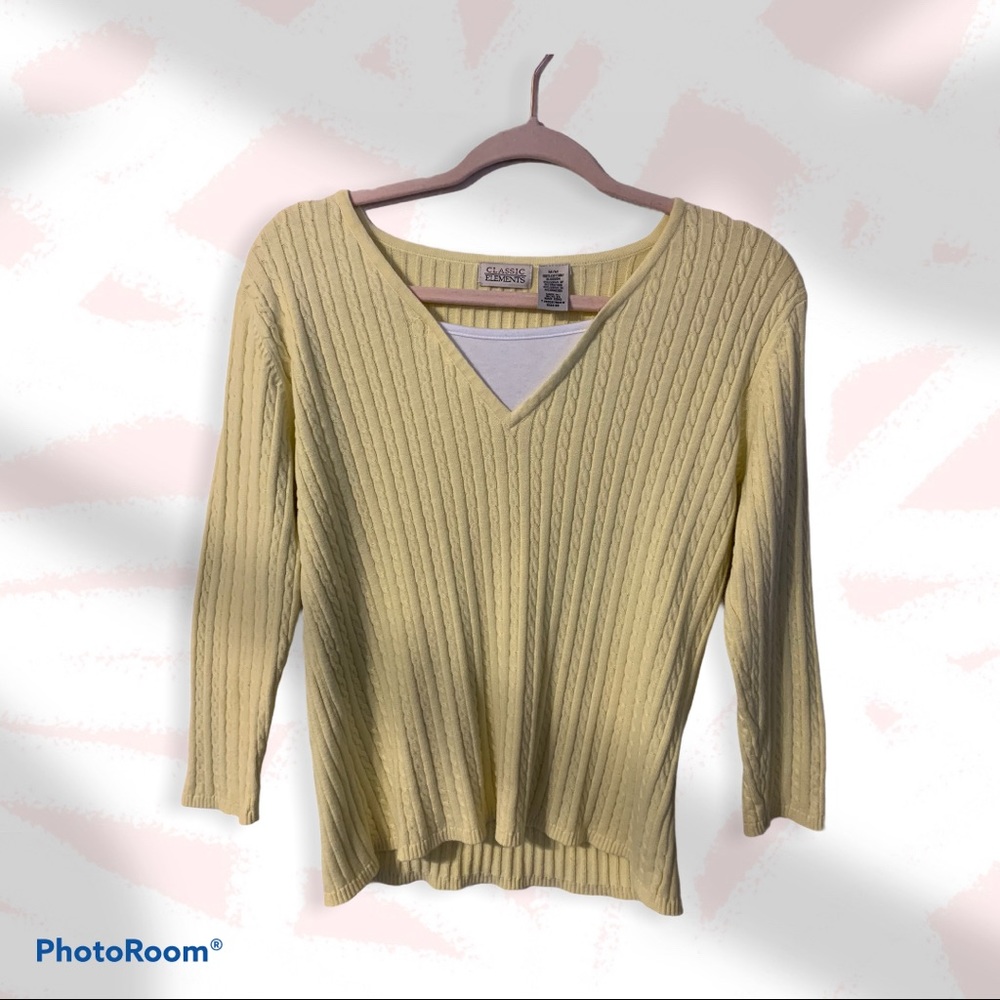 Classic Elements Minimalistic Yellow Cardigan